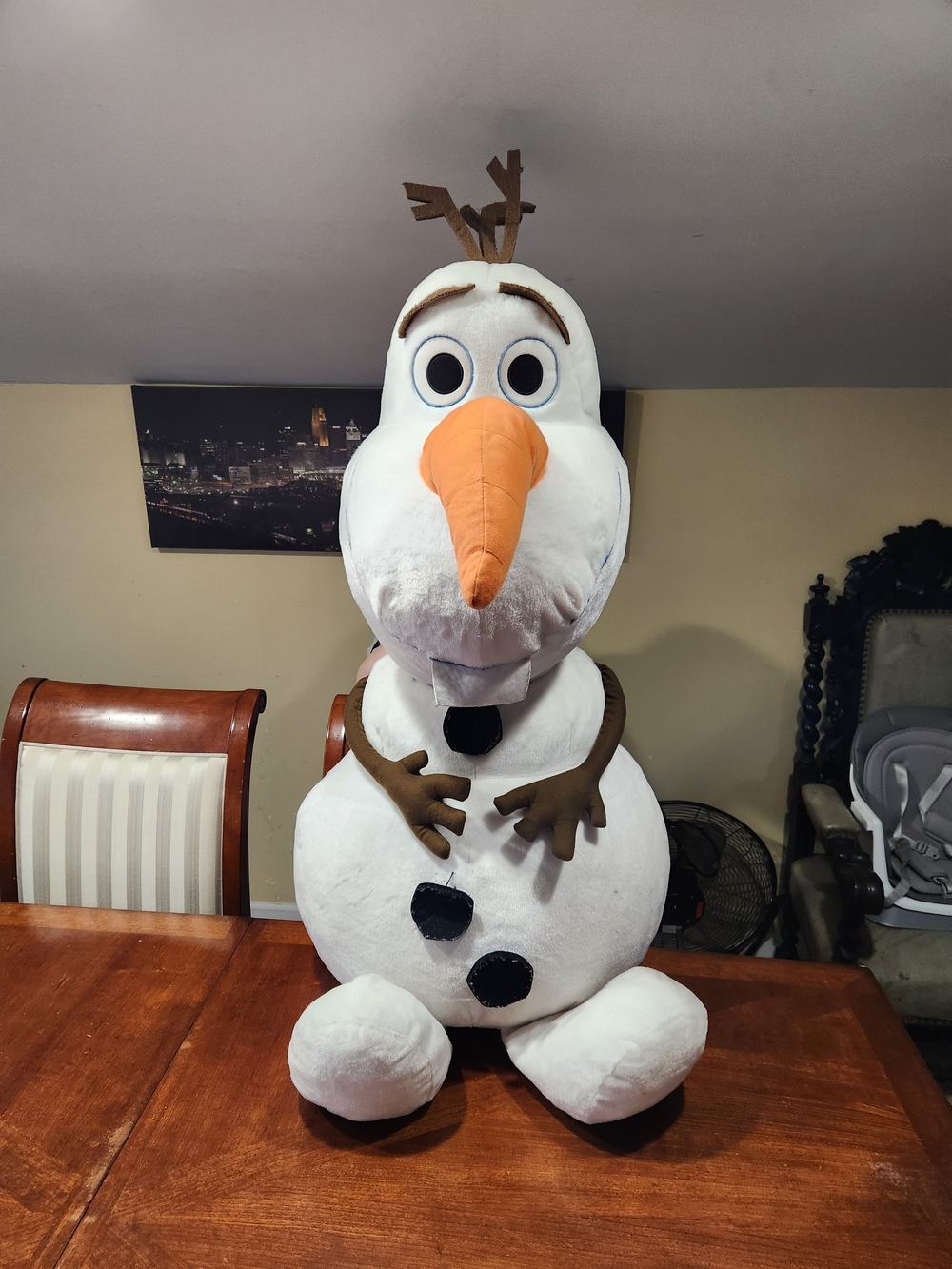 4ft Disney Olaf Plush Toy White Orange Brown Used
